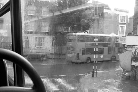 Rainy London from the Bus